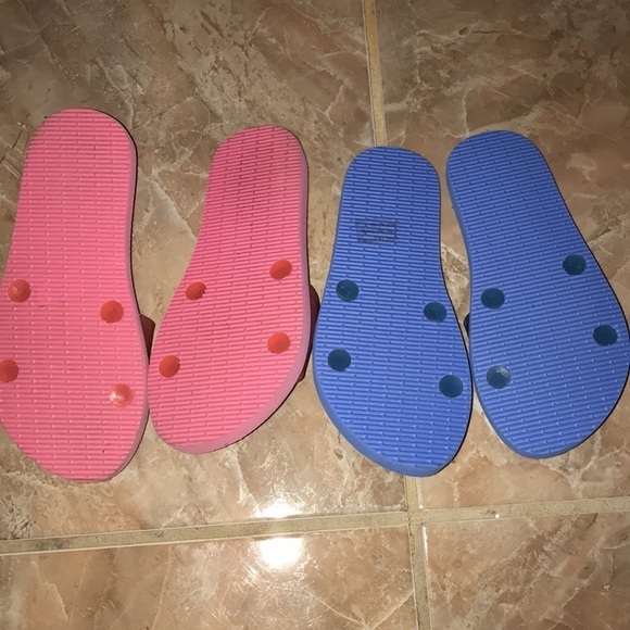 Ladies Pink and Blue Size 5/6 Foam slip on slides with rubber strap - Picture 4 of 4